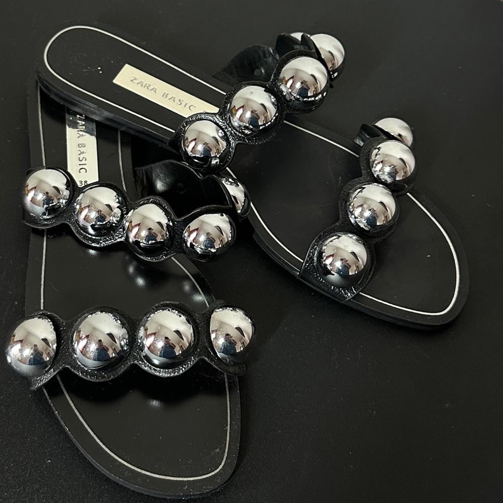 Zara basics large orb sandals